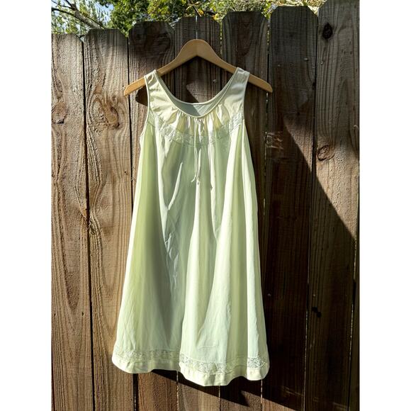 True Vintage Pistachio Slip Dress (1970s) / Nightgown - Picture 2 of 10